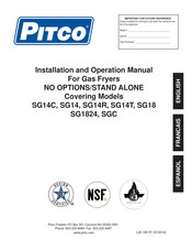 Pitco SG14R Manuel D'installation Et D'utilisation