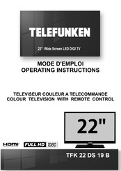 Telefunken TFK 22 DS 19 B Mode D'emploi