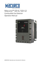 Macurco GD-6 Manuel D'utilisation