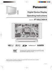 Panasonic PT-60LCX64-K Mode D'emploi