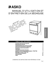 Asko T700 Manuel D'utilisation Et D'entretien