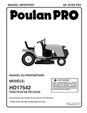 Poulan Pro HD17542 Manuel Du Propriétaire