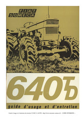 Fiat SOMECA 640TD 1973 Guide D'usage