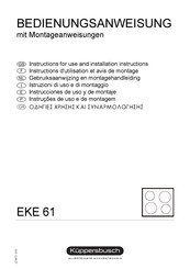 Kuppersbusch EKE 61 Instructions D'utilisation Et Avis De Montage