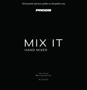 PROZIS MIX IT Mode D'emploi