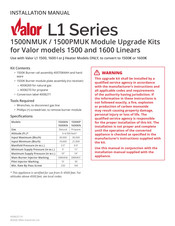 Valor Linear 1600KN Manuel D'installation