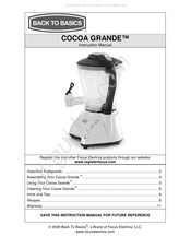 Back to Basics COCOA GRANDE Manuel D'instructions