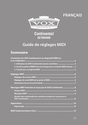 VOX Amplification CONTINENTAL Guide De Réglage