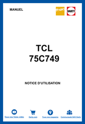 TCL 75C749 Notice D'utilisation