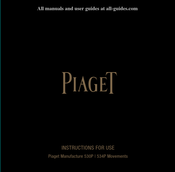 Piaget 534P Mode D'emploi