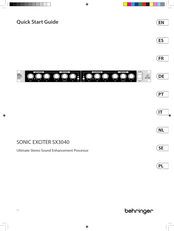 Behringer SONIC EXCITER SX3040 Guide Rapide