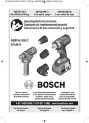 Bosch GSR18V-535FC Consignes De Fonctionnement/Sécurité