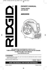 RIDGID AM22650 Manuel Du Propriétaire