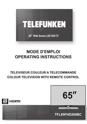 Telefunken TFL65FHD200BC Mode D'emploi