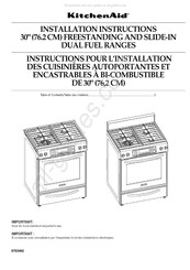 KitchenAid KDRS807SSS00 Instructions Pour L'installation