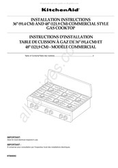 KitchenAid KGCP484KSS Instructions D'installation