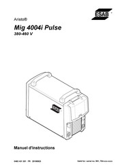 ESAB 0465 152 884 Manuel D'instructions