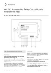 Kilsen KAL730 Manuel D'installation