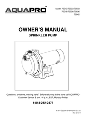 AquaPRO 70033 70016 Manuel Du Propriétaire