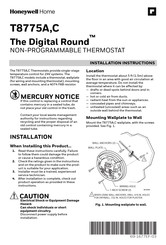 Honeywell Home Digital Round T8775C Notice D'installation