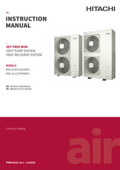 Hitachi SET FREE MINI RAS-4FSVNME1 Manuel D'utilisation