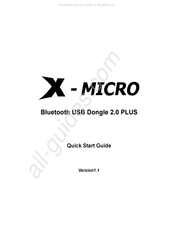 X-Micro Bluetooth USB Dongle 2.0 PLUS Guide De Démarrage Rapide