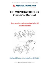 GE WCVH6260F0GG Manuel D'utilisation Et D'installation