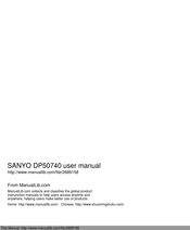 Sanyo DP50740 Manuel D'instructions
