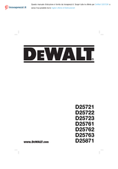 DeWalt D25763 Traduction De La Notice D'instructions Originale