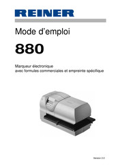 Reiner 880 Mode D'emploi