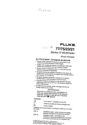 Fluke 77 III Mode D'emploi
