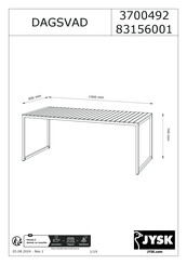 Jysk DAGSVAD 3700492 Instructions De Montage