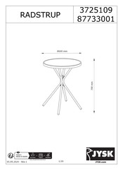 Jysk RADSTRUP 3725109 Instructions De Montage