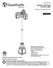 Good Earth Lighting CO1297-BK2-96LA3-G Mode D'emploi