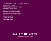 Maurice Lacroix STARSIDE SPARKLING DATE LIMITED EDITION Mode D'emploi