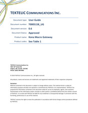 TEKTELIC COMMUNICATIONS Kona Macro Gateway Guide De L'utilisateur