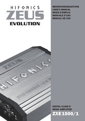 Hifonics ZEUS EVOLUTION ZXE1500/1 Mode D'emploi