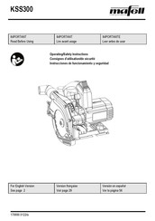 Mafell KSS 300 Consignes D'utilisation/De Sécurité