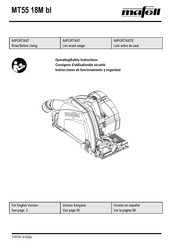 Mafell MT55 18M bl Consignes D'utilisation/De Sécurité