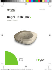 Phonak Roger Table Mic Mode D'emploi