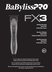 BaBylissPro FX3 Directives D'utilisation