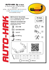 Auto-Hak G109 Instructions De Montage