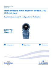 Emerson Micro Motion 2700 Série Manuel De Configuration Et D'utilisation