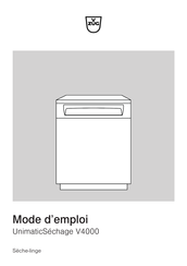 V-ZUG UnimaticSéchage V4000 Mode D'emploi