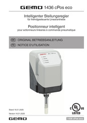 Gemü 1436 cPos eco Notice D'utilisation