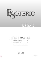 Esoteric K-05XD Mode D'emploi