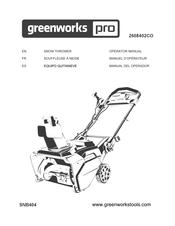 GreenWorks Pro SNB404 Manuel D'opérateur