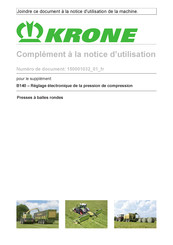 Krone RP701-41 Complement A La Notice D'exploitation