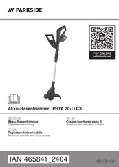 Parkside PRTA 20-Li C3 Traduction Des Instructions D'origine