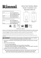 Rinnai REU-VC2528FFUD-US(A) Manuel D'installation Et D'utilisation